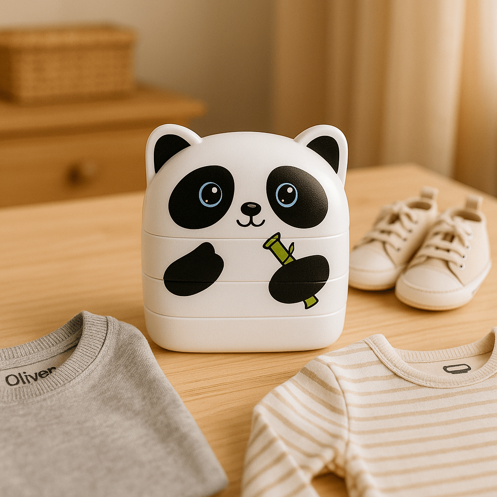 Tampon Double Personnalisé - Blanc Panda - Et hop kids