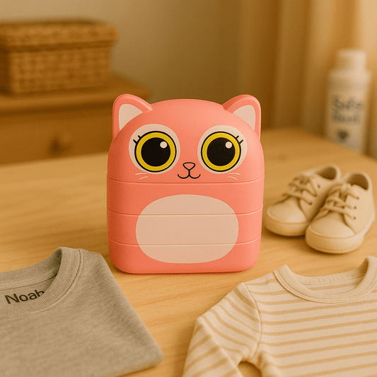 Tampon double personnalisé - Rose Chat - Et hop kids